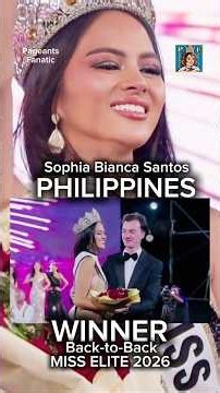 The crowning moment of Sophia Bianca Santos as the new Miss Elite World 2026.