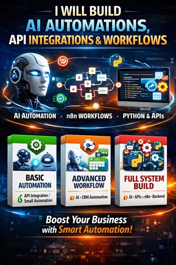 Makhan153: I will build ai powered automations, modern apis, CRM systems and n8n for $100 on fiverr.com