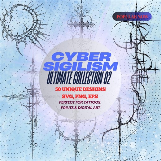 Cybersigil Tattoo Designs: Cyberpunk & Tribal Symbols (SVG, PNG, EPS) - Etsy