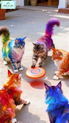 Adorable Cats Playing Frisbee ! 🥏🐈