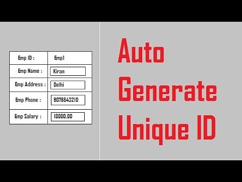 Auto Generate Unique ID by Using C# Coding