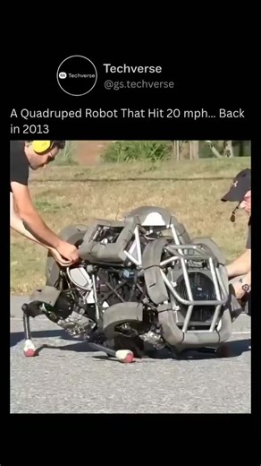 GS Techverse on Instagram: "Before quiet electric robots like Spot existed, Boston Dynamics built WildCat — a gasoline-powered quadruped designed for one purpose: speed. Created in 2013 as a high-speed research platform, WildCat could run 19–20 mph on flat ground — roughly as fast as a sprinting human — using animal-like bounding and galloping gaits. Instead of batteries, it used a small two-stroke go-kart engine that powered hydraulic actuators in each leg, delivering huge bursts of torque and 