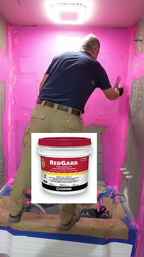 Redgard 🔴 Love it or Hate it? 🤔 #diy #tile #bathroomremodel #homeimprovement #bathroomremodelingteacher