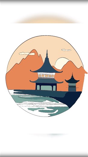 Painting an Asian landscape.