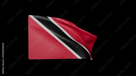Waving Flag of Trinidad and Tobago – Official Caribbean National Flag Animation Loop