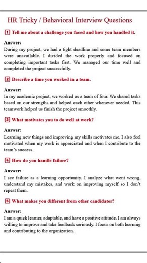 Most Asked Interview Questions for Beginners #InterviewQuestions #FresherJobs #JobInterview