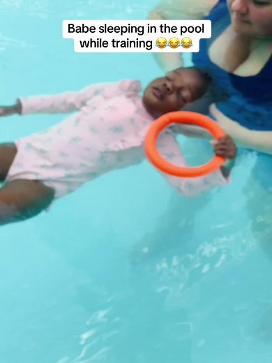 Baby Swim Training in Fun Floral Swimsuit