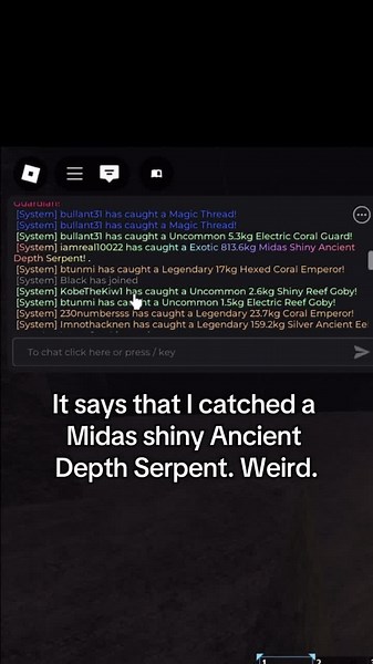 Catching a Shiny Heavenly Ancient Depth Serpent in Fisch