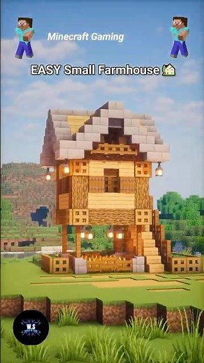 EASY Wooden Small Farmhouse Design #minecraft #minecraftshorts