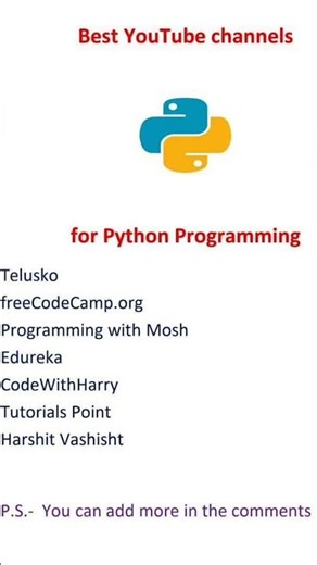 Top YouTube channels to learn Python in 2025!🔥 Save this! #Python #LearnPython#Coding #100DaysOfCode