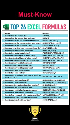 Here's my Excel handbook I use every day! 💯 Save this for quick reference! 🔖 | Time to Office