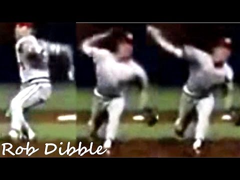 Rob Dibble "put the center of gravity behind & rotate shoulder" Pitching Mechanics Slow Motion