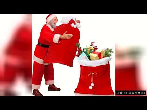 1Pcs Extra Large Santa Gift Sack Christmas Santa Gift Sack Santa Velvet Sack with Drawstring Merry C