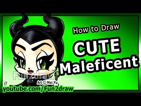 How to Draw Disney Characters - Maleficent Angelina Jolie - Fun2draw Cartoon Art Lesson