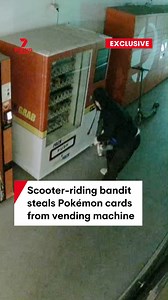 1.9M views · 5.7K reactions | A hooded bandit has stolen thousands of dollars worth of valuable Pokémon cards from a vending machine in Sydney's west. Police are now searching for the man who escaped from the scene on a scooter. #pokemon #thief #crime #vendingmachine #sydney | 7NEWS Australia | Facebook