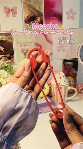 Meesho viral safety pin hair clip 🌷 #meeshofinds #trending #ytshorts #unboxing #viral
