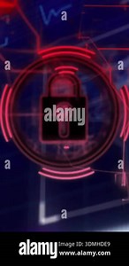 Glowing red padlock icon over digital data and network connections animation. Cybersecurity, encryption, protection, internet, secure, technology Stock Video Footage - Alamy