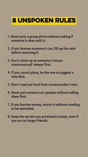 8 UNSPOKEN RULES ?