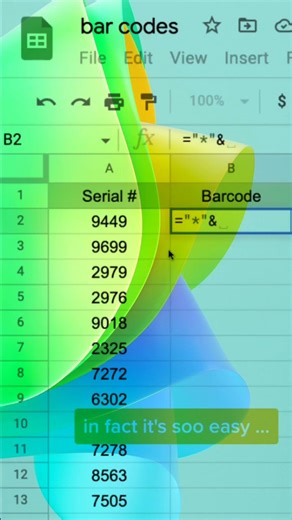 Excel me Barcode Kaise Banaye | Create Barcode in Excel in 1 Minute ⚡ #excel #dataanlysis #vlookup
