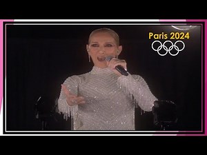 Celine Dion performs on the Eiffel Tower at Olympics Opening Ceremony Paris 2024
