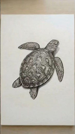 Hyper-Realistic Sea Turtle Drawing (Watch Closely) #artwork #drawing #hyperrealism #timelapse