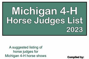 Michigan 4-H Horse Judges List
