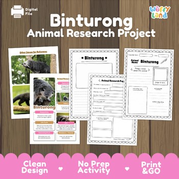 Binturong Research Project | Animal Report Writing Real Photo Informational Text