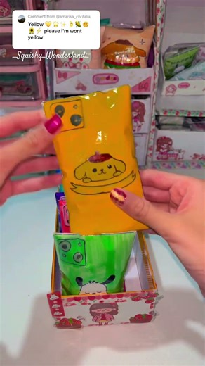 Yellow Sanrio Squishy Fake Order! 🟡✨#sanrio #squishy #shorts #sticker #craft #diy #pompompurin