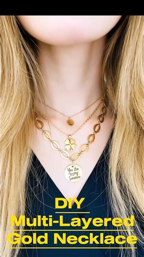 Free DIY Triple Gold Chain Necklace Step By Step Tutorial