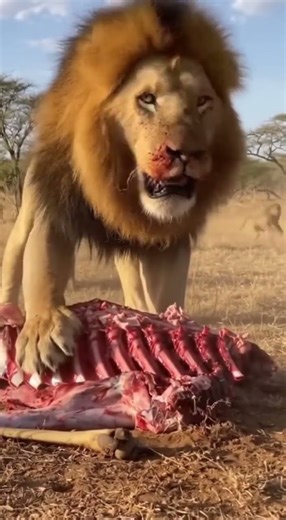Baboons Attack a Lion Over Its Kill — Pure Chaos #lion #baboons #wildlife #animals #animalfight