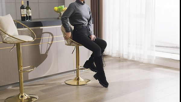 Bar Stools Set of 2, Velvet Counter Height Adjustable Barstools, 360° Swivel Dining Bar Chairs Upholstered Modern Bar Stool with Back for Kitchen Island, Cafe, Pub, Bar Counter, Dining Room