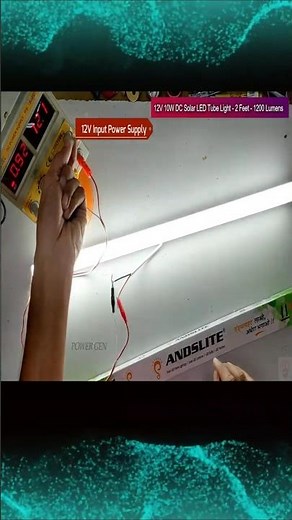 12V 10W DC Solar LED Tube Light -2 Feet- 1200 Lumens- Solar Energy #power_gen #solar #solarledlight