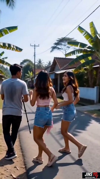 Pretty Girl Dancing Gets Startled by Passing Sound System Truck