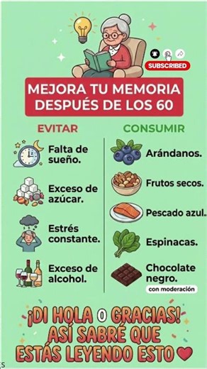 Hábitos y Nutrición para la Memoria Después de los 60