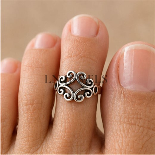 Celtic Swirl Toe Ring Adjustable, 925 Sterling Silver Boho Toe Ring, Infinity Vine Spiral Toe Ring, Minimalist Foot Jewelry Gift for Her - Etsy