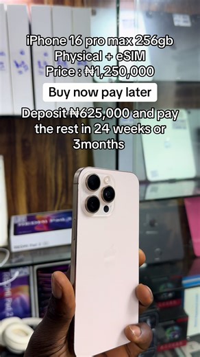 iPhone 16 pro max 256gb physical eSIM buy now pay later available Dm for purchase No9 adepele street computer ikeja Lagos 08160320168 for call and WhatsApp - 2348024215341 #chiefgadget #foryoupage# #iphone16promax #fyp #trending