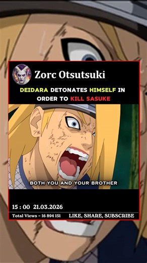 DEIDARA detonates HIMSELF in order to KILL SASUKE 🥶