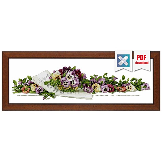 Stiefmütterchen Walzer Kreuzstich Muster | Floral Notenwand Dekor | PDF + Schnittmusterhüter - Etsy.de