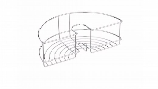 Croydex QM261041 Chrome Easy to Fit Riser Rail Basket Shower Storage, 5 Year Rust Free Guarantee,...
