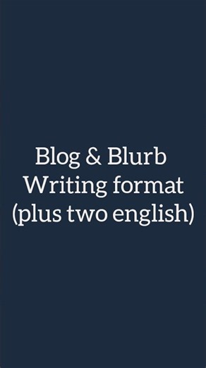 Blog and Blurb writing format #plustwoenglish