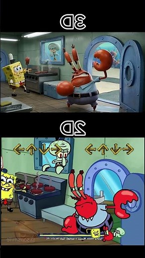 FNF SpongeBob: Mr. Krabs in 3D vs 2D Showdown - Mobile Game Madness! #fnf #fnfmod #fridaynightfun...