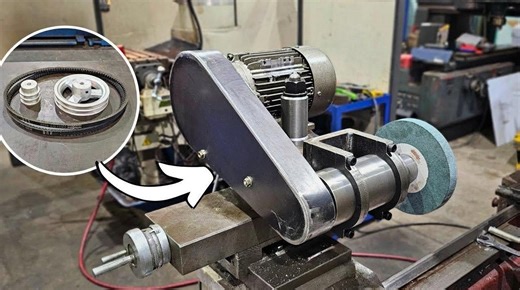 Broaching keyways for a custom grinder pulley