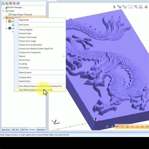 New CAD CAM Features | BobCAD-CAM V38: BobART – Image to 3D Emboss