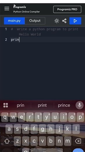 1. python program to print Hello World.