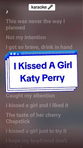 I Kissed A Girl - Katy Perry #lyrics #cantejunto #karaoke #sing #singalong #pop2000 #katyperry #ikissedagirl