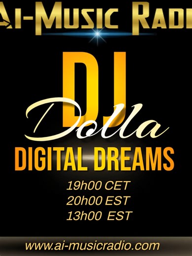 Join me today on www.ai-musicradio.com for an awesome lineup of AI-created music from our talented creators! 🕕 18:00 CET | 19:00 SAST | 12:00 EST Head over to the Listen Live page and jump into the chat to hang out with other like-minded music lovers. Let’s vibe together! 🎧✨Dreams