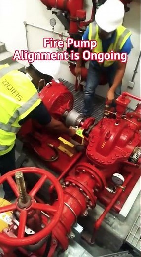 Fire Pump Alignment is Ongoing | Fire Pump Testing | Fire Fighting pump testing, #firefighter #mep