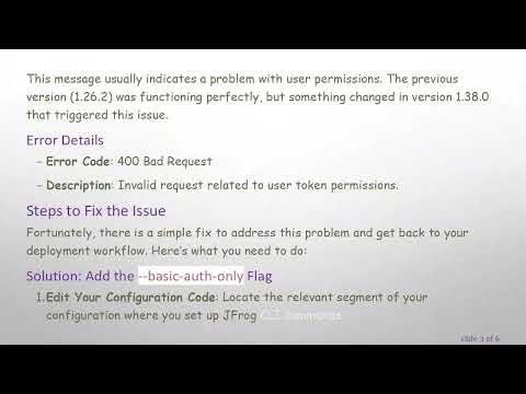 How to Resolve the failed to publish artifact with JFrog CLI Error