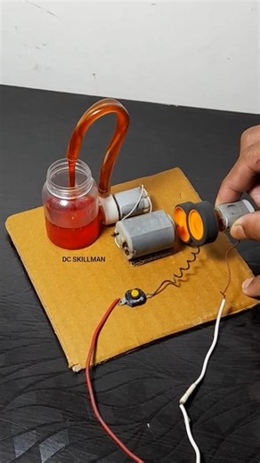 Mini dynamo water pump #scienceproject #dcmotor #experimnent