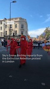 14K views · 190 reactions | Climate activists are holding protests across the UK this weekend calling for the rapid phase-out of fossil fuels. Sky’s Emma Birchley reports from central London #extinctionrebellion #Protest #FossilFuels | Sky News | Facebook